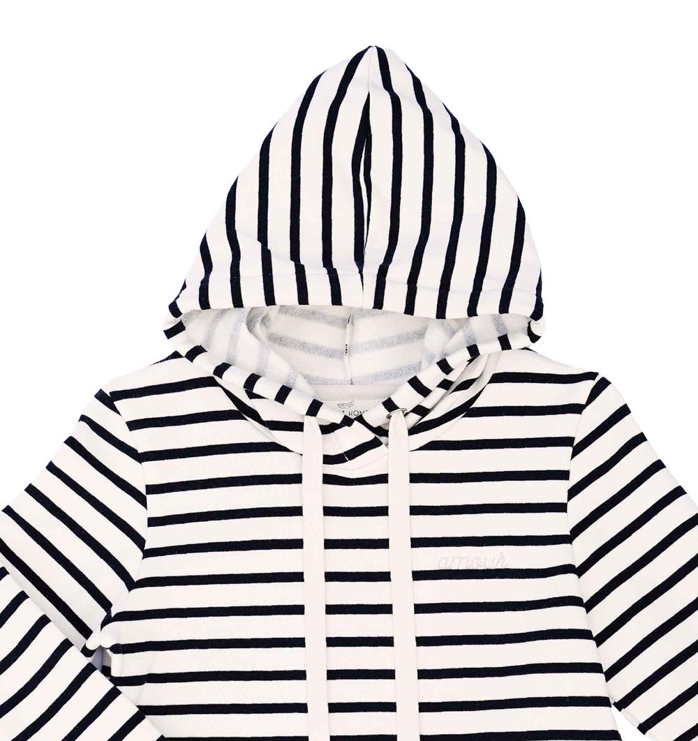 Le sweat capuche femme Marinière personnalisable (36, Marinière) - Photo 4