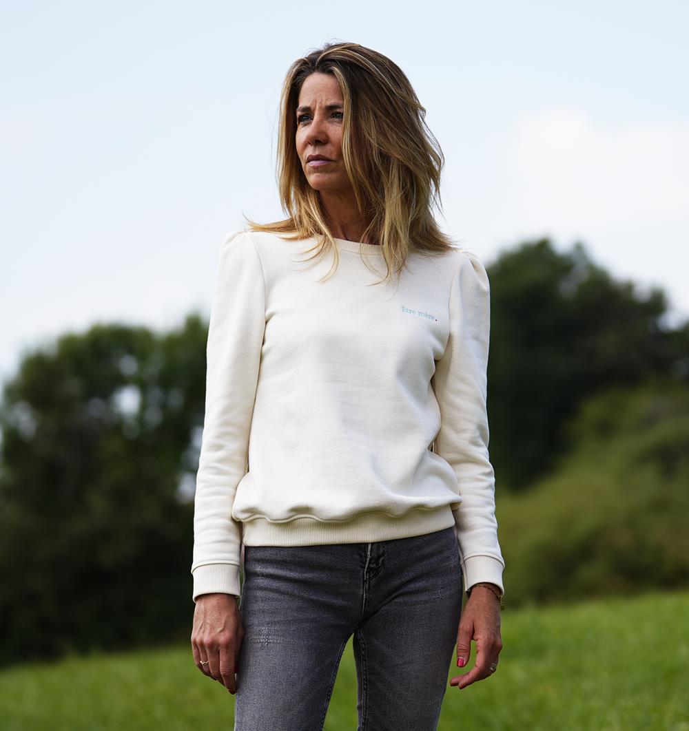 Le sweat femme "ÊTRE MÈRE" à manches longues froncées écru (36, Écru) - Photo 4