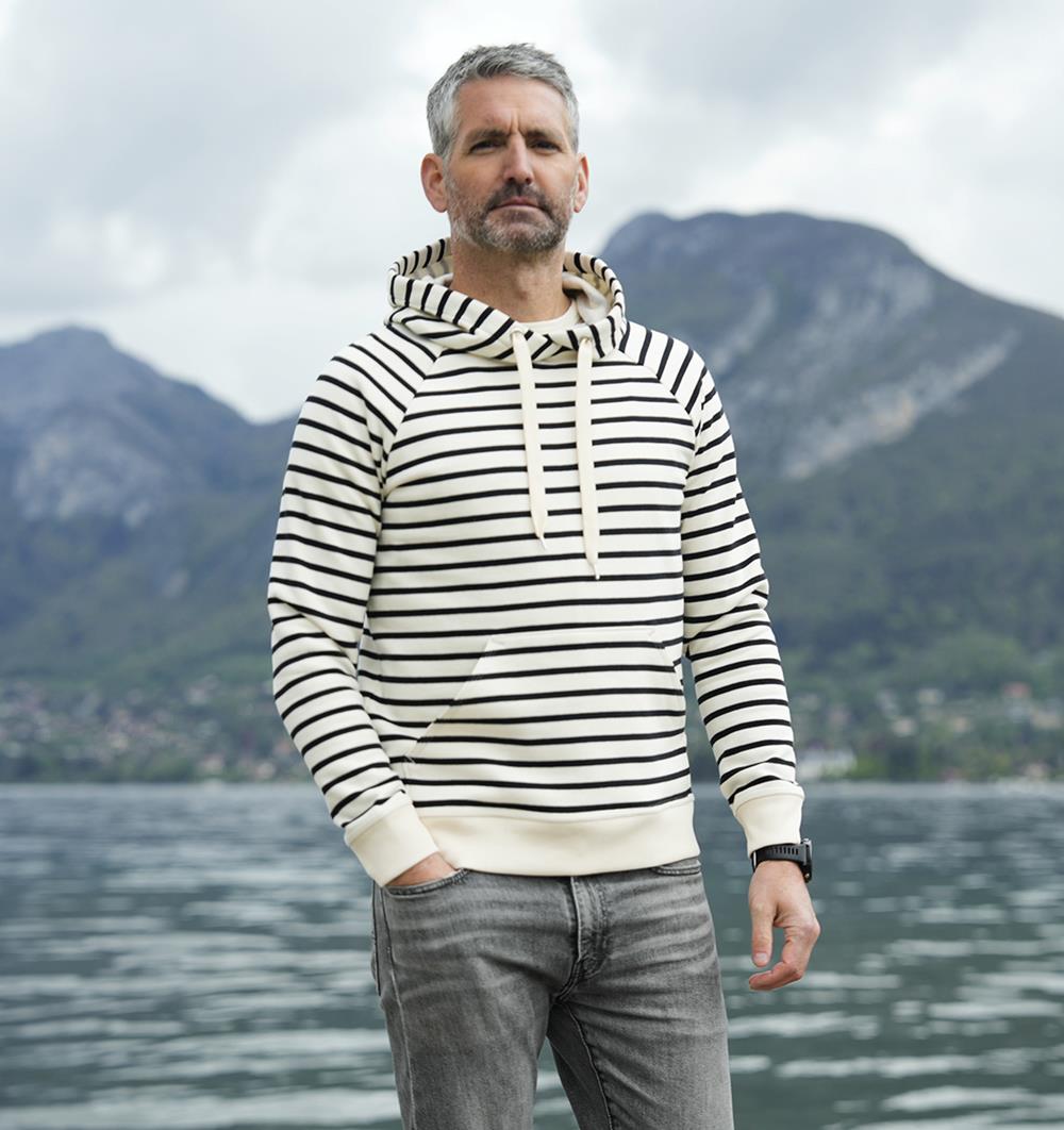 Le sweat capuche homme Marinière personnalisable (S, Marinière) - Photo 6