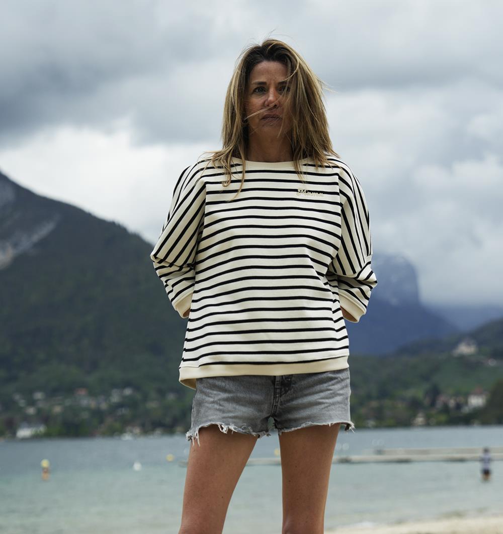 Le sweat loose femme Marinière personnalisable (U, Marinière) - Photo 6