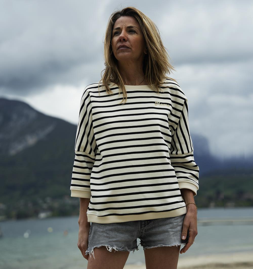 Le sweat loose femme Marinière personnalisable (U, Marinière) - Photo 7