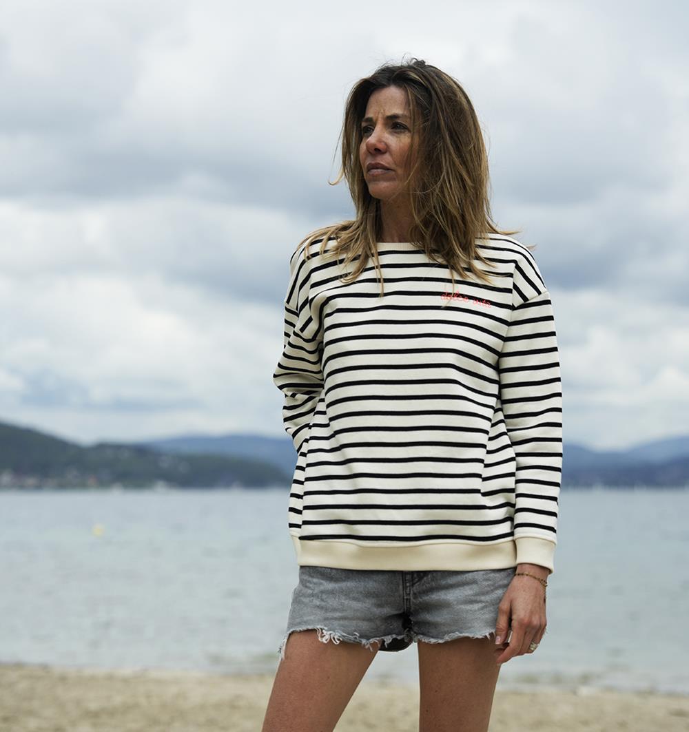 Le sweat col rond Wide femme Marinière personnalisable (36, Marinière) - Photo 7