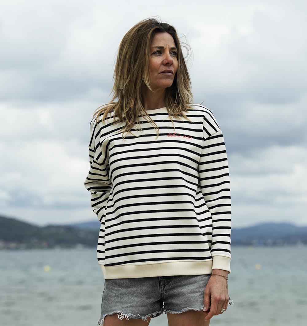 Le sweat col rond Wide femme Marinière personnalisable (36, Marinière) - Photo 5