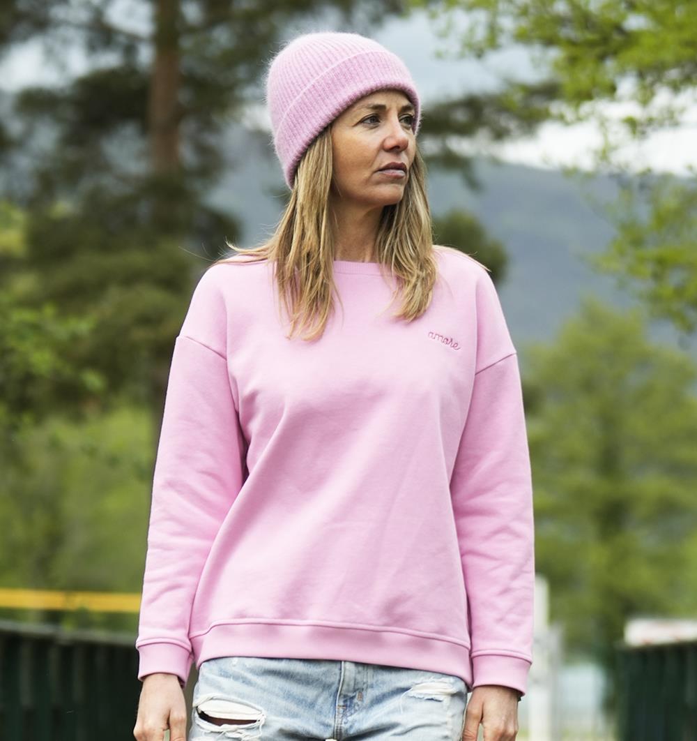 Le sweat col rond Wide femme Spring personnalisable (36, Rose bonbon) - Photo 6