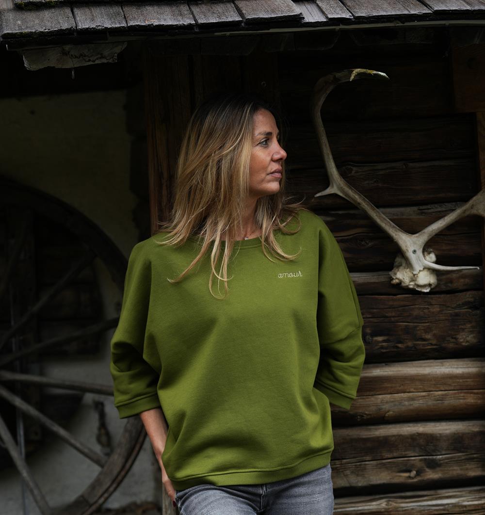 Le sweat loose femme Winter personnalisable (U, Vert mousse) - Photo 7