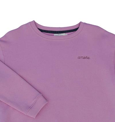 Sweat col rond Wide femme coloris Rose bonbon Amore T.38 - Photo 4