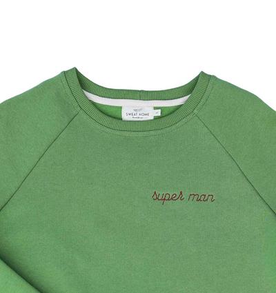 Sweat col rond homme coloris Vert pomme Super man T.L - Photo 4