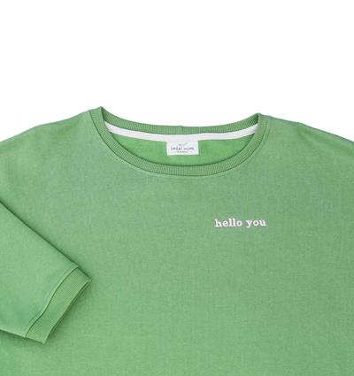 Le sweat loose femme coloris Vert pomme Hello you T.U - Photo 4