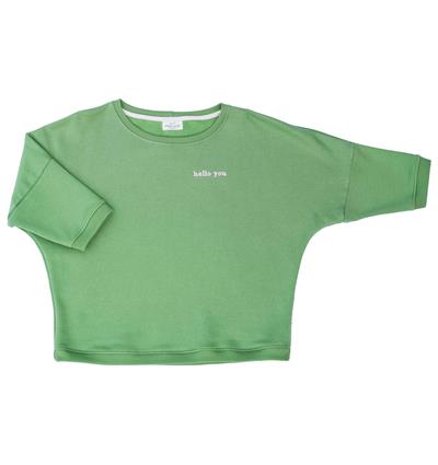 Le sweat loose femme coloris Vert pomme Hello you T.U - Photo 3