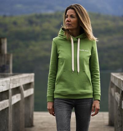 Sweat capuche femme coloris Vert pomme Jardin secret T.38 - Photo 2