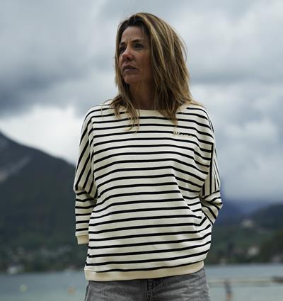 Le sweat loose femme coloris Marinière Mama T.U - Photo 2