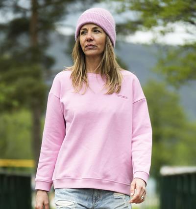 Sweat col rond Wide femme coloris Rose bonbon Amore T.38 - Photo 2