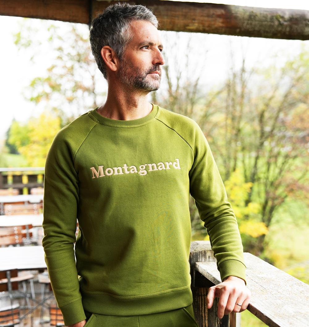 Sweat col rond homme coloris Vert mousse Montagnard T.L