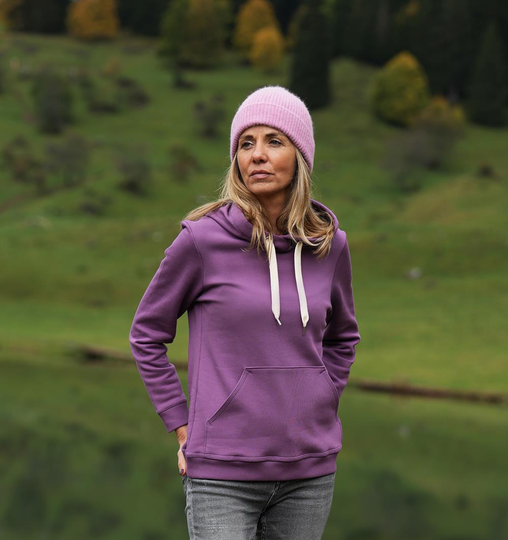 Sweat capuche femme coloris Violet T.38